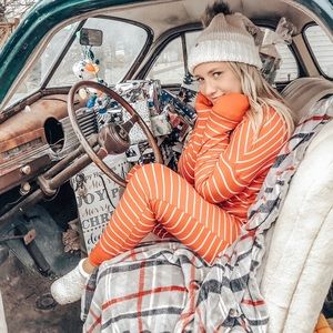 Stripped Christmas Pajama Set